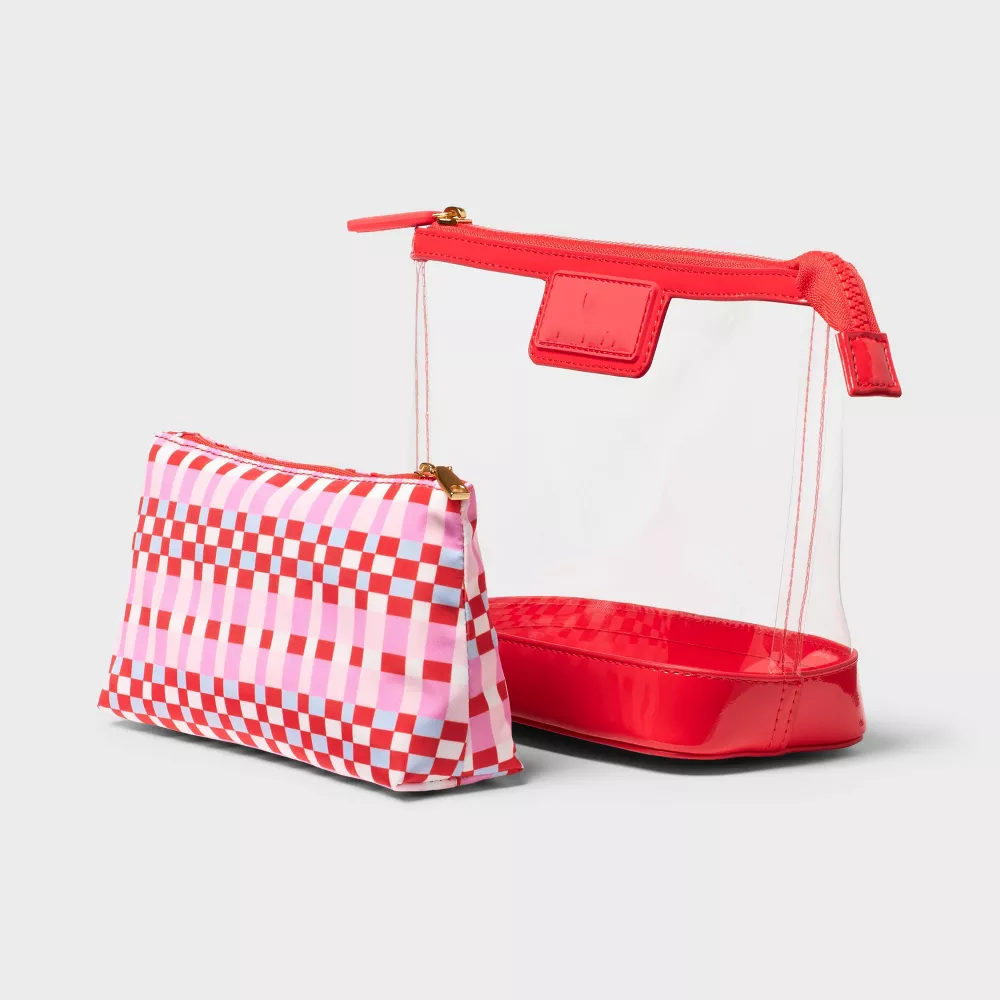 2 In 1 Transparent Travel Cosmetic Pouch Set